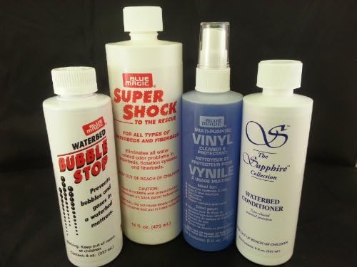 Waterbed Accessories Bundle includes Fill-Drain Kit Vinyl Cleaner Aqua Shock Waterbed Conditioner