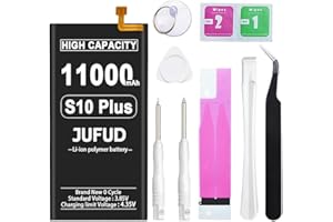 JUFUD 11000mAh Replacement Battery fit for Galaxy S10 Plus - Li-Polymer 0 Cycle, Compatible with SM-G975F G975U G975W G975U1 G9750 G975N,with Repair Tools