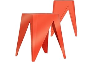 ISL Furnishings InterSpaceLiving Zuho Multi-Use Stool (2, Bright Orange)
