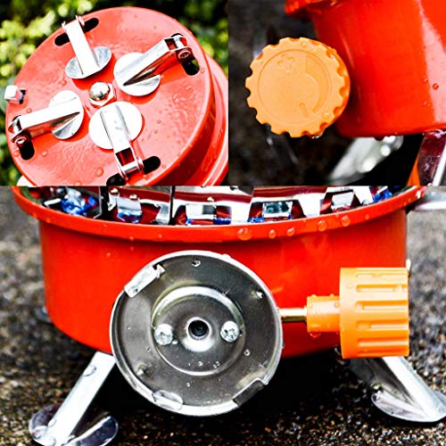 Portable Camping Stove Stainless Steel Windproof Outdoor Picnic-Gas Burner for Outdoor Traveling Picnic BBQ (Sliver) - Thumbnail 3