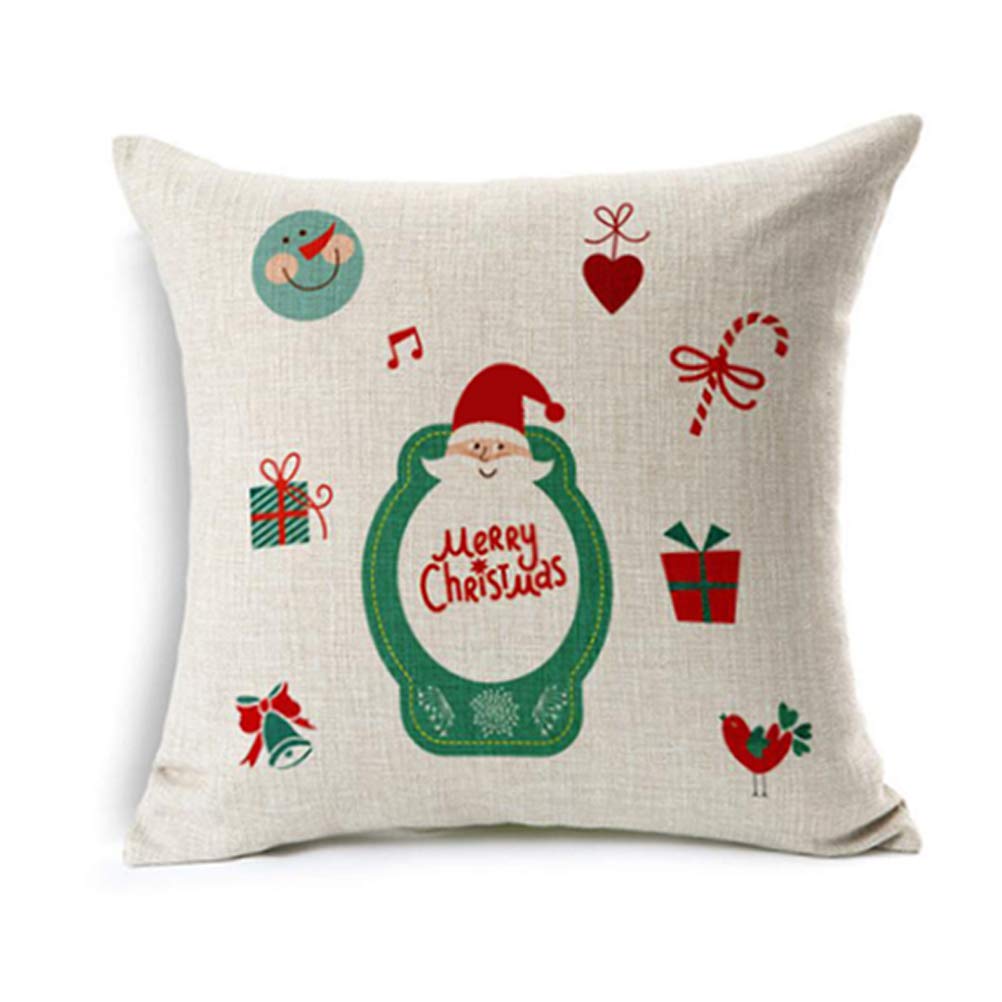 U-LOVE Merry Christmas Decorative Pillow Covers Christmas Tree Christmas Deer Santa Claus Pillowcases Throw Cushion Cover 18x18 Inches,4Pack(Merry Christmas)