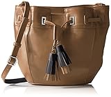 Nine West Take a Lift Crossbody Bucket Bag, Dark Camel/Black