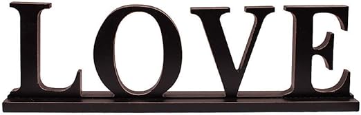 Amazon Com Rainbow Handcrafts Black Wooden Cutout Love Sign Home