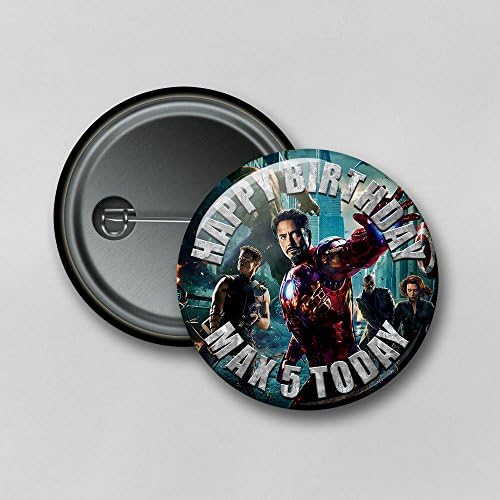Marvel Avengers (7.7cm) Personalised Pin Badge Printed in Hi-RES Photo Quality