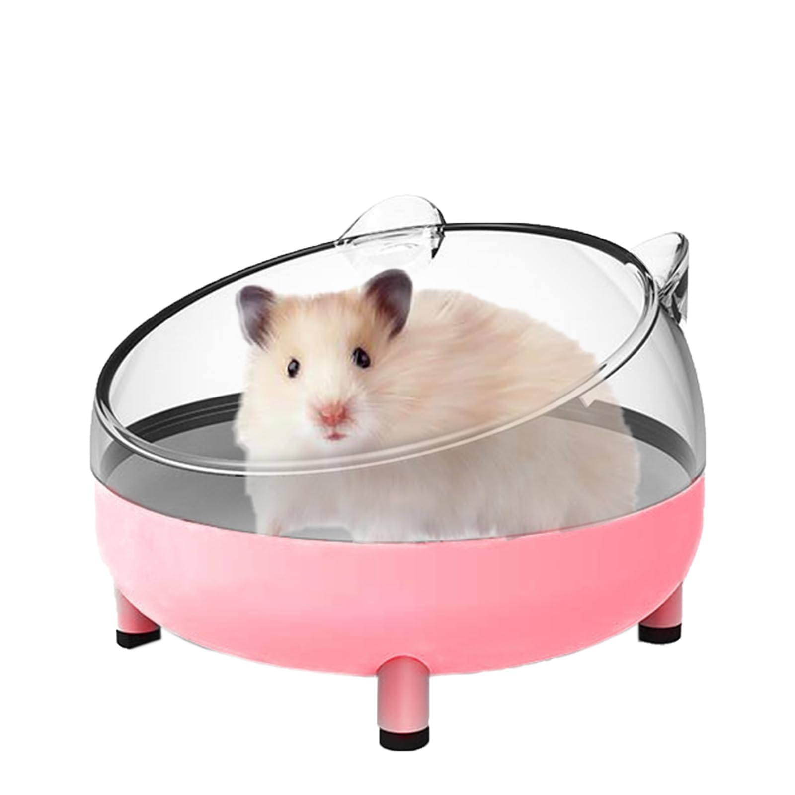 Photo 1 of Meow&Woof Hamster Sand Bath Container, Large Sandbox Toilet Gerbil Batheoom, Tiny Chinchilla Dust Bathtub Sand Bath Box for Hamster Cage Accessories 6.5 Inch-Pink