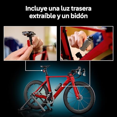 Icons Bici de Carretera - Kit de Construcción para Adultos Fans del Ciclismo - Neumáticos de Goma y Soporte para la Rueda Trasera - Decoración de Escritorio - Regalo para Ciclistas - 11380 — foto 6 de 6