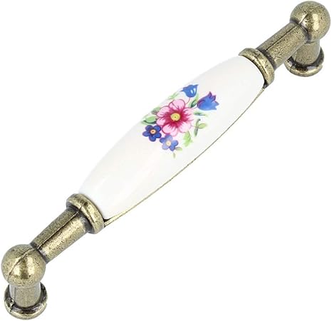 Möbelgriff Schrankgriff Porzellan Küchengriff Metall Vintage