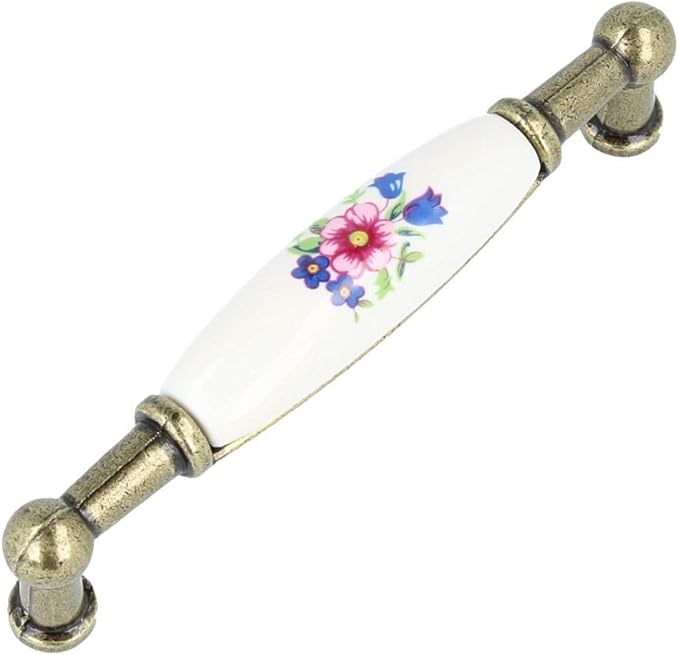 Möbelgriff Schrankgriff Porzellan Küchengriff Metall Vintage