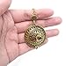 Honbay Retro Tree of Life 5X Magnifier Magnifying Glass Sliding Top Magnet Pendant Necklace, Gold Tone