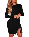 SheKiss Womens Long Sleeve Cute Knit Cardigan Tops Pullover Sweaters Dresses Ladies Outfits