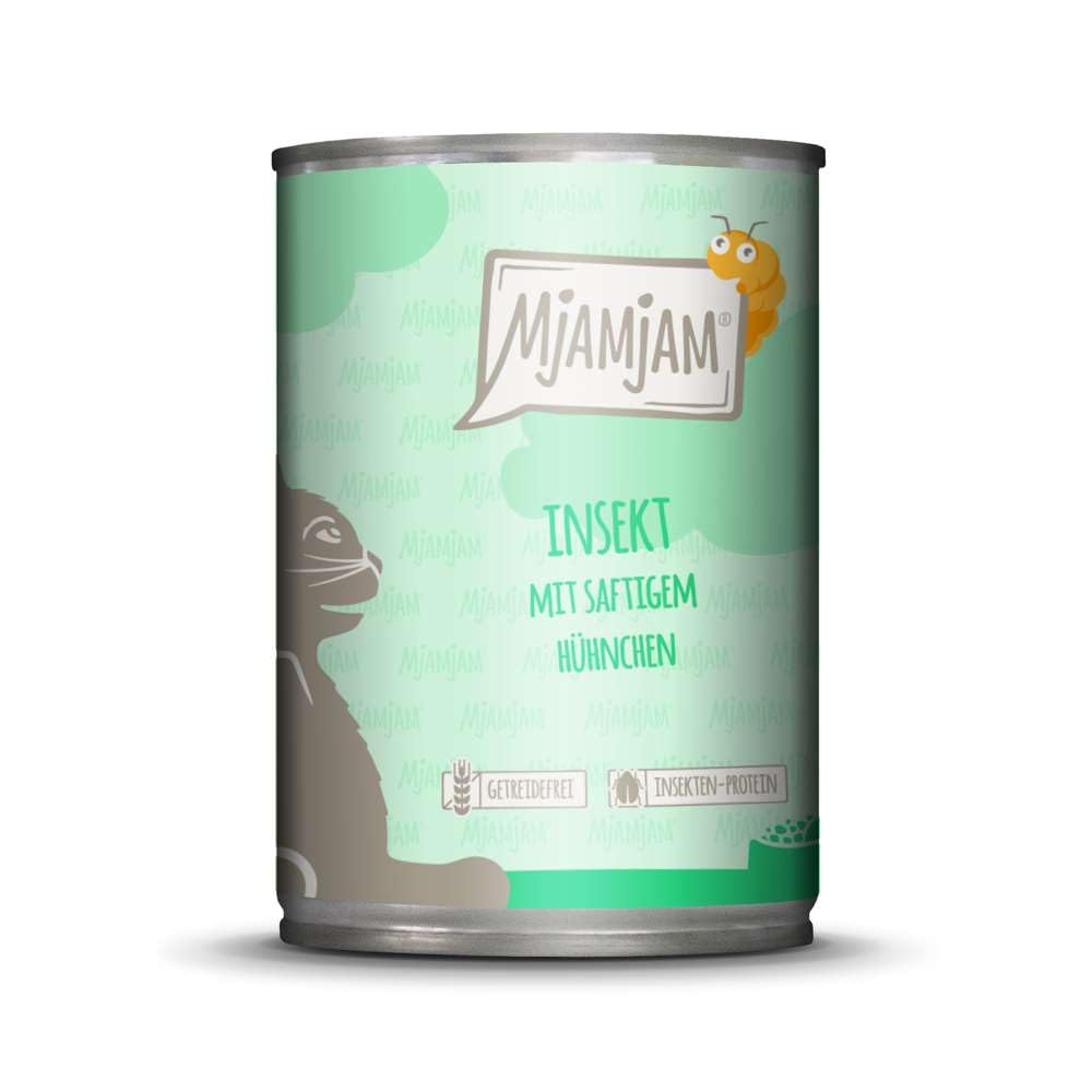 MjAMjAM - premium Wet Food for cats - Insect with Juicy Chicken, Pack of 6 (6 x 400 g), Grain-Free with Insect Protein — image 1
