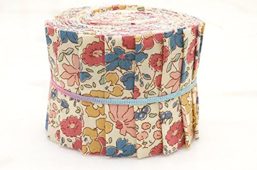 Notions Potions Quilt Jelly Roll 2.5x44" 6.4x112 cm. 20 Strips Cute Retro Floral Liberty Style in Multi Colored