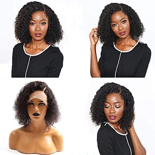 Full Lace Wigs Human Hair for Black Women Curly, LLwear 130% Density Brazilian Remy Glueless Wig Natural Hairline with Baby Hair Natural Color 12 Inch