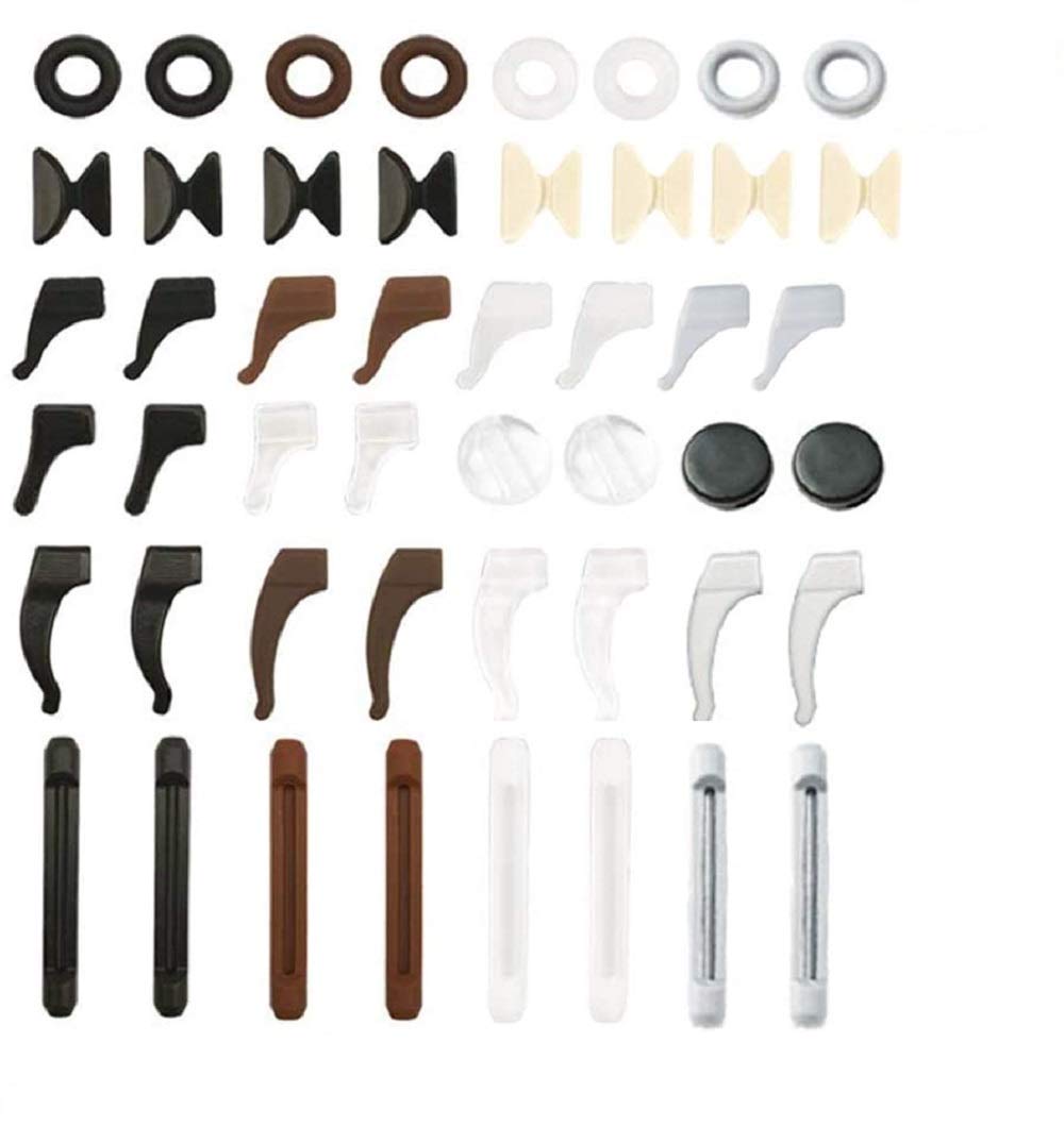 24 Pairs Eyeglass Retainer, Multicolor Eyeglass Grips, Silicone Anti-slip Eyeglass Holder, Eyeglass Ear Hook Eyeglass Temple Tips, Silicone Nose Pads, Round Eyeglass Retainers for Sports Running