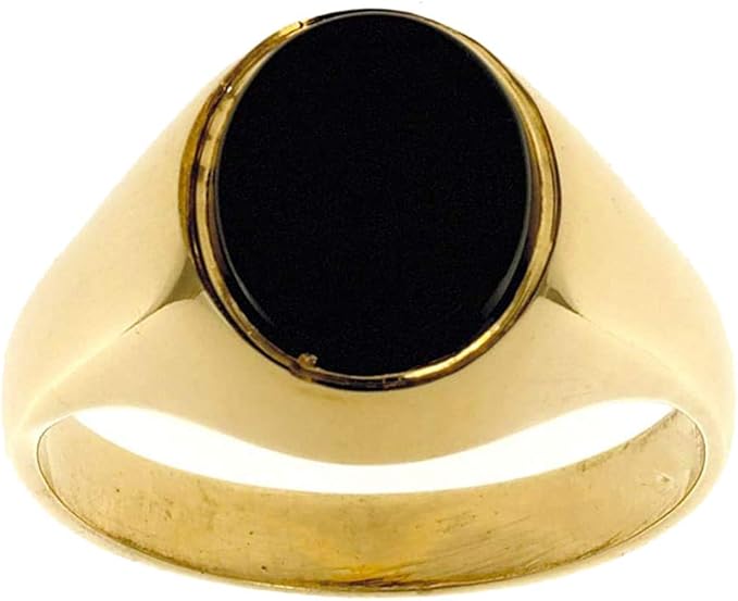 Onyx Ring Men's Gold Onyx Ring Gents Oval Onyx Jewellery Quarter