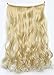 SWACC Straight/Curly Halo Wire Hidden Hairpiece Flip Synthetic Hair Extensions NO Clip Ins 80G (20-Inch Curly, Bleach Blonde-613#)