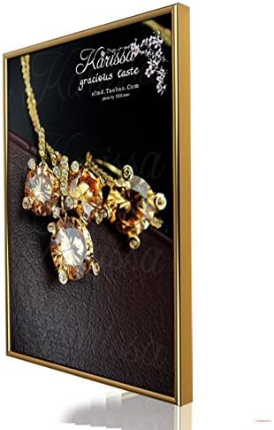 displayonacrylic Aluminum Snap Frames,Front-Loading Snap Frame,0.8" Profile,Acrylic Window Panel,Wall Mounted for Movie,Signage,Theater Poster Certificate,Diploma,Gold (A3)