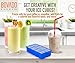 Silicone Ice Cube Trays - 8 JUMBO Cubes Molds - Pack of 2 Flexible and Bendable Easy Release, Food Grade BPA Free Material - Blue - by Bovado USA