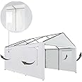 TGEHAP Carport Replacement Sidewall Replacement Sidewall Tarp Top for 10' x 20' Carport Frame Replacement Side Wall Cover Top Cover and Frame Not Included (White)
