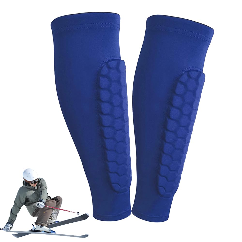 Photo 1 of Soccer Shin Guards Shin Pads for Kids Youth Adult, Calf Compression Sleeve with Honeycomb Pads, Lightweight Calf Protective Gear for Football Soccer (Blue, Small)