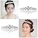 PIXNOR Crystal Rhinestones Crown Tiara Headband with Comb - Great for Wedding Bridal Bridesmaid Prom (Silver) (Silver)