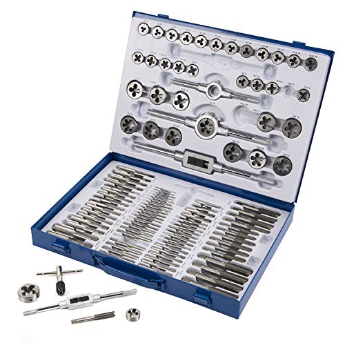 Muzerdo 110PCS Standard Sae and Metric Bearing Steel Tap and Die