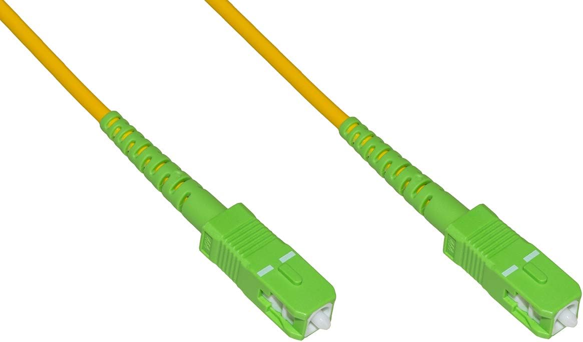 LINK LKSCSCAPCS1 Fiber Optic Cable APC SC A APC SC SINGLEMODE SIMPLEX MT.1, Yellow, 1 metre