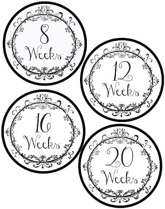Vintage Pregnancy Bump Stickers - Waterproof and Durable - Includes 8-40 Weeks Stickers