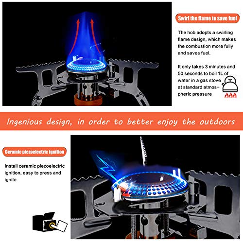 MHOYI Camping Gas Stove klein opvouwbaar Camping Gas Stove Compact Duurzame gasbrander met draagtas voor camping… - Image 3