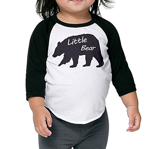 Grace Little Little Bear Funny Boys & Girls Infant 100% Cotton 3/4
Sleeve Raglan T-Shirts Unisex Black