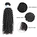 BLY 7A Mongolian Kinky Curly Human Hair 3 Bundles 10/12/14 Inch with 4x4 Lace Closure 10 Inch Unprocessed Hair Weave Weft for Black Women Natural Color
