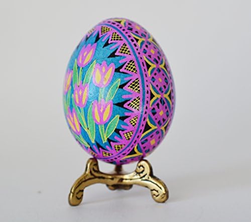 Pysanky eggs, Ukrainian Easter egg ornaments, decorative hand painted eggshell, Batik figurine real chicken egg shell beeswax pysanka