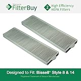 2 - Bissell Style 8 &amp; 14 Lift-Off Bagless HEPA Filters, Part # 3091. Designed by FilterBuy to fit All Bissell PetHair Eraser &amp; Bissell Velocity Dual Cyclonic Upright Vacuum Cleaners
