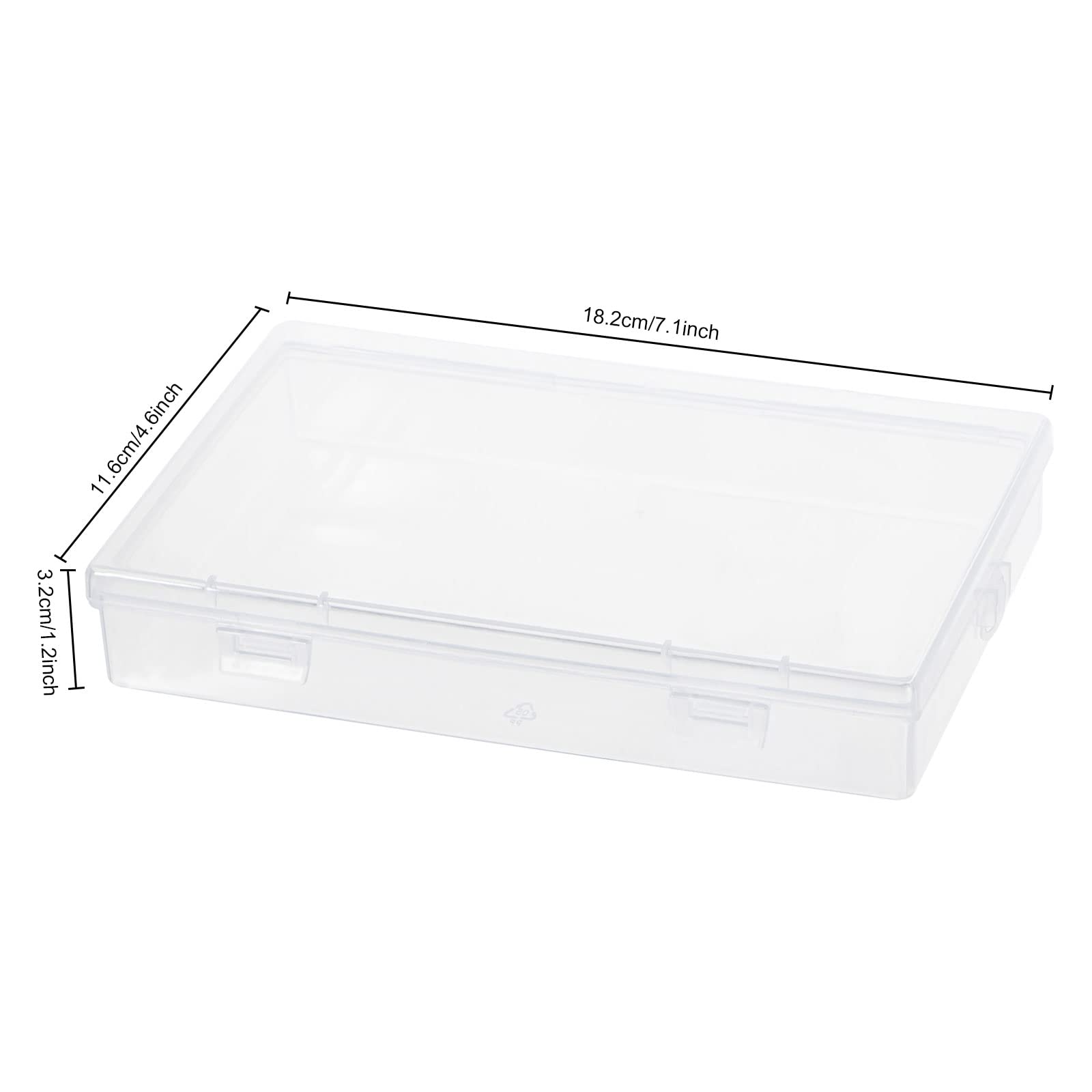 Katfort Clear Container with Lid, 4 Packs Rectangular Storage Containers Plastic Storage Box 7.1''×4.6''×1.2'' Small Clear Storage Box for Storage, Beads, Crafts Accessories