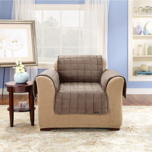 SureFit Deluxe Pet Chair Cover Furniture Protector, Plush Mink Chair