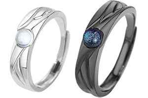 Crymystal Couple Matching Rings for Woman Man Angel and Demon Rings Set Angel Wings Rings Black White Couple Rings Ring Valentine's Day Gift Jewelry