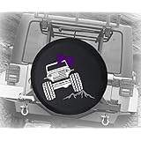 Spare Tire Cover American Flag Offroad Girl Purple 4x4 (Fits: Jeep Wrangler Accessories, Camper, RV Accessories) Size