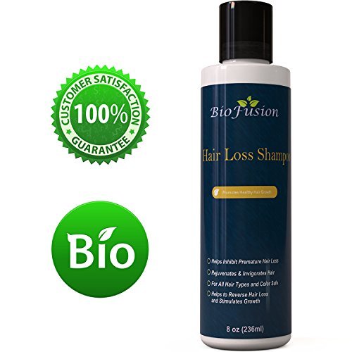 Hair Loss Shampoo for Men & Women - Best Topical Hair Regrowth & Prevention - Use to Improve Thinning Hair & Natural Anti Hair Loss - For Dry Oily and Damaged Hair - USA Made By Biofusion 8 oz