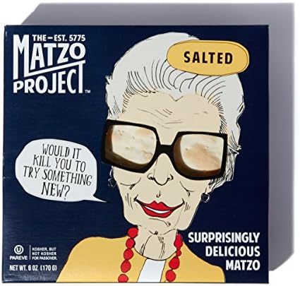 The Matzo Project - Case of Salted Matzo, Kosher, Dairy-Free, Vegan, Nut-Free, No Added Sugar, No Trans Fats, No Artificial Flavors or Colors, 6oz, Pack of 8