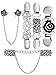 Gejoy 5 Pieces Sweater Shawl Clips Set Retro Cardigan Collar Clips Antique Flowers Dresses Shawl Clip for Women Girls (Style Set 1)