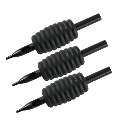 1Tattooworld X Sterilized Assorted (Rounds/Mags/Flats) Tubes With Black Rubber Grips 5/8", Otw-Grip-50M (325142510089)
