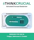 Think Crucial Activated Bamboo Charcoal Odor Deodorizer & Air Purifier. Green- White Color, 0.2 LB., 1 Piece.