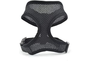1Pc Black Dog Harness Vest Adjustable Soft Breathable Dog Harness Nylon Mesh Vest Harness for Dogs Puppy Collar Cat Pet Dog C