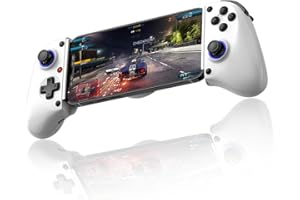 FINGEREVO D11 Mobile Gaming Controller for iOS Android Tablet PC Devices, Blue-tooth Gamepad Streaming Retractable Joystick Designed for Smart Mobile Phones Pads N-S BDP-D11 White