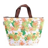 LedChoice Insulated Cooler Waterproof Women's Lunch Picnic Tote Bag Travel Zipper Organizer Box (Green Leaf)