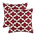 CaliTime Pack of 2 Soft Canvas Throw Pillow Covers Cases for Couch Sofa Home Decor Modern Quatrefoil Accent Geometric 18 X 18 Inches Burgundy