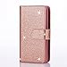Galaxy Note 5 Case, TabPow 10 Card Slot - [ID Slot] Wallet Folio PU Leather Case Cover with Detachable Magnetic Hard Case for Samsung Galaxy Note 5 - Glitter Rose Gold