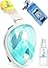 SnorkelinGear V2.0 2017 Full Face Snorkel Mask Set for Adults and Children, Easybreath Snorkeling Gear with 180 Sea View with Universal Waterproof Case and Anti-Fog Spray