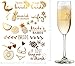 Bachelorettesy Wedding Temporary Tattoos 6 Sheets Bride Bachelorette Stickers 100+ Metallic Gold Tattoos for Bridal Party, Bachelorette Trip, Bridal Shower Party Decorations, Party Favors (Emma)
