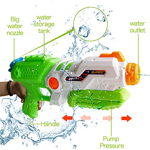 ToyerBee Water Guns for Kids, 2pack Squirt Guns with 41 Fluid Ounces High Capacity &30-35 Feet Shooting Range, Water Toys for Kid&Adult